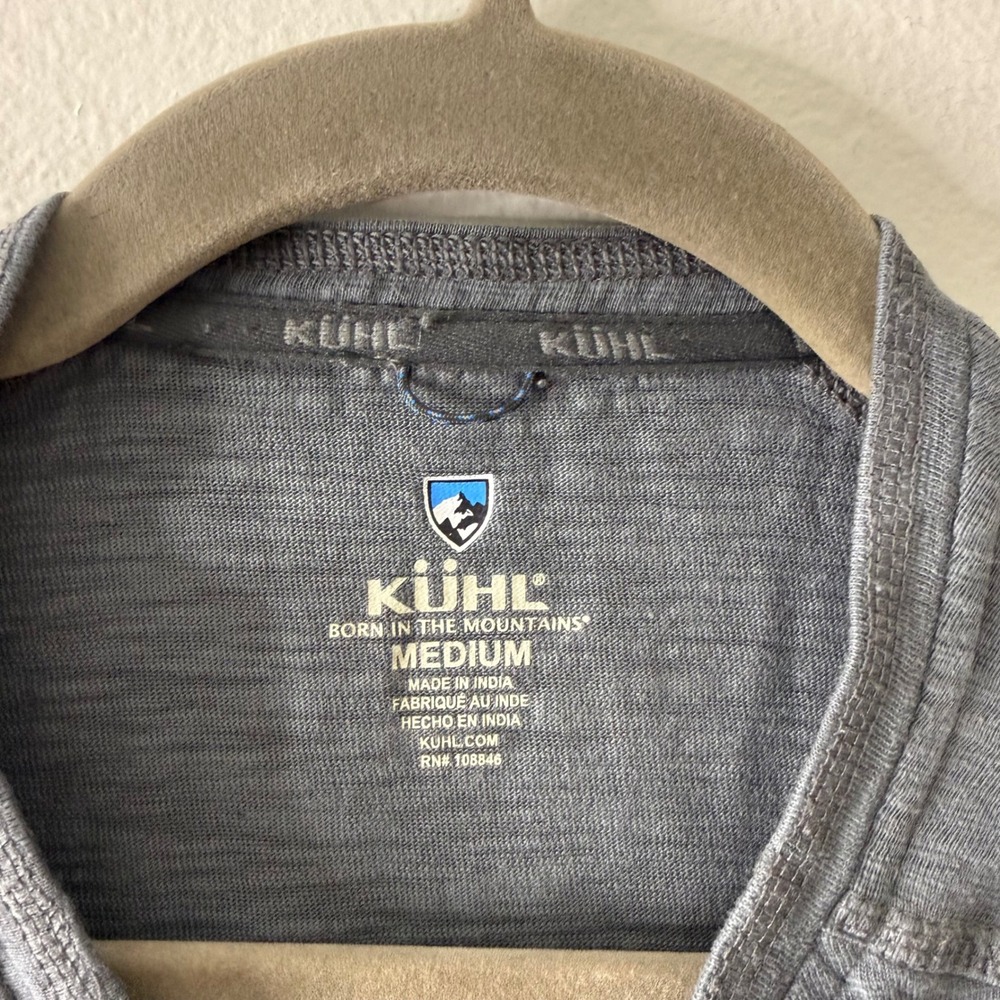 Kuhl Mens Gray Cotton Lyocell Blend Long Sleeve Henley Shirt Size Medium - Picture 2 of 10